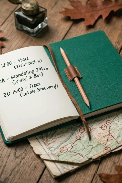 Notitieboek met een uitgewerkt weekendplan